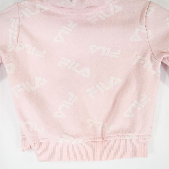 Fila Kids Pastel Pink Hoodie with Fila Logo in Blue & White Graphic Size 2T - Picture 9 of 14
